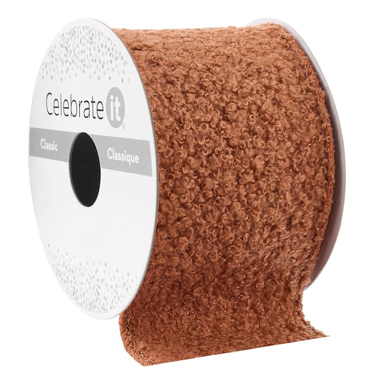 2.5" x 3yd. Faux Fur Sherpa Wired Ribbon by Celebrate It® Classic